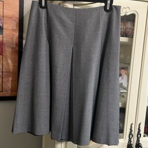 Box pleated wool skirt in dark grey